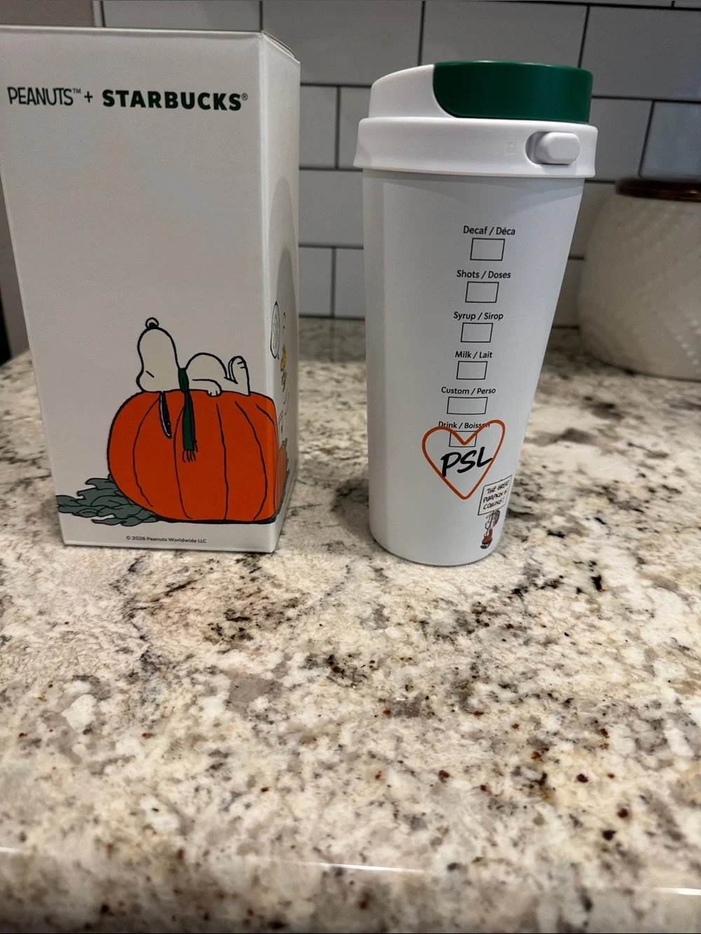 Starbucks Peanuts + Starbuck Travel Tumbler NWT/box